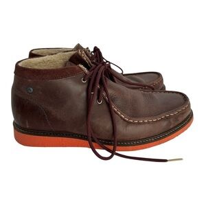 Ambitious Leather Moc Toe Ankle Boots Mens 10 Tan Brown Lace Up Shoes Loafer